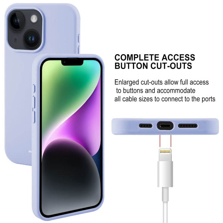 For iPhone 15 GOOSPERY SILICONE Silky Soft TPU Phone Case(Lavender Grey) by GOOSPERY