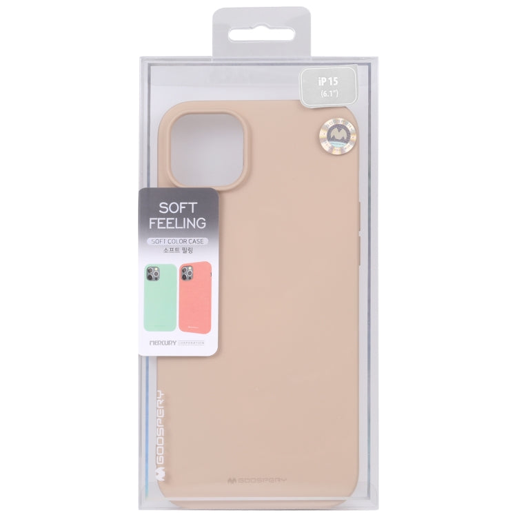 For iPhone 15 GOOSPERY SOFT FEELING Liquid TPU Soft Phone Case(Apricot) by GOOSPERY