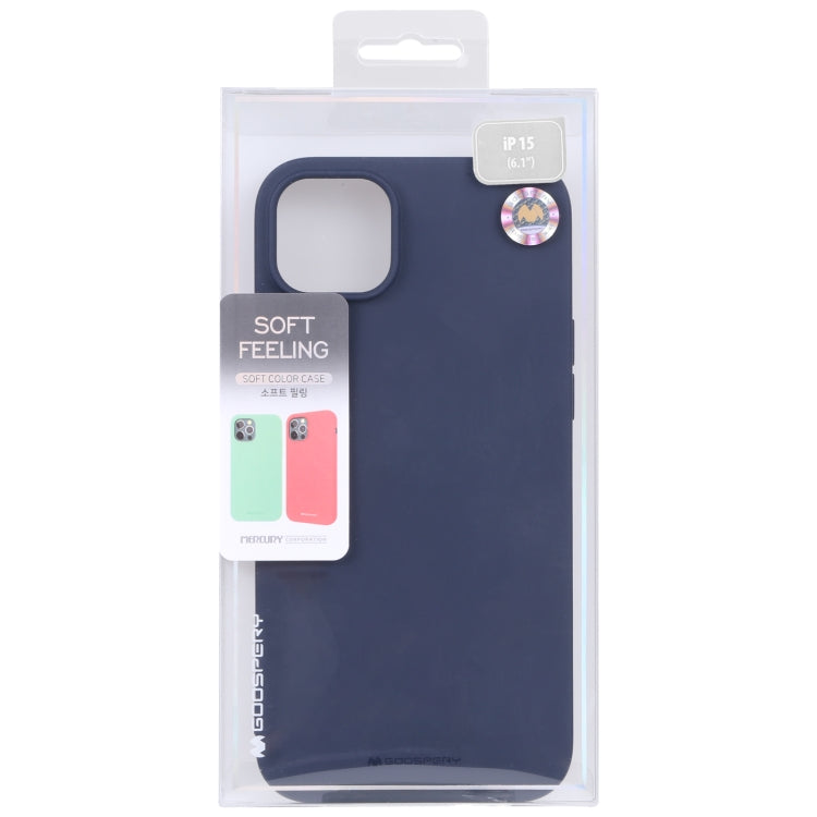 For iPhone 15 GOOSPERY SOFT FEELING Liquid TPU Soft Phone Case(Dark Blue) by GOOSPERY
