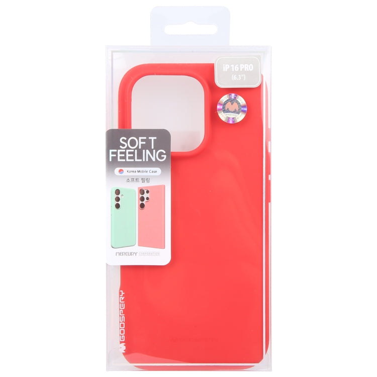 For iPhone 16 Pro Max GOOSPERY SOFT FEELING Liquid TPU Soft Phone Case(Red) by GOOSPERY