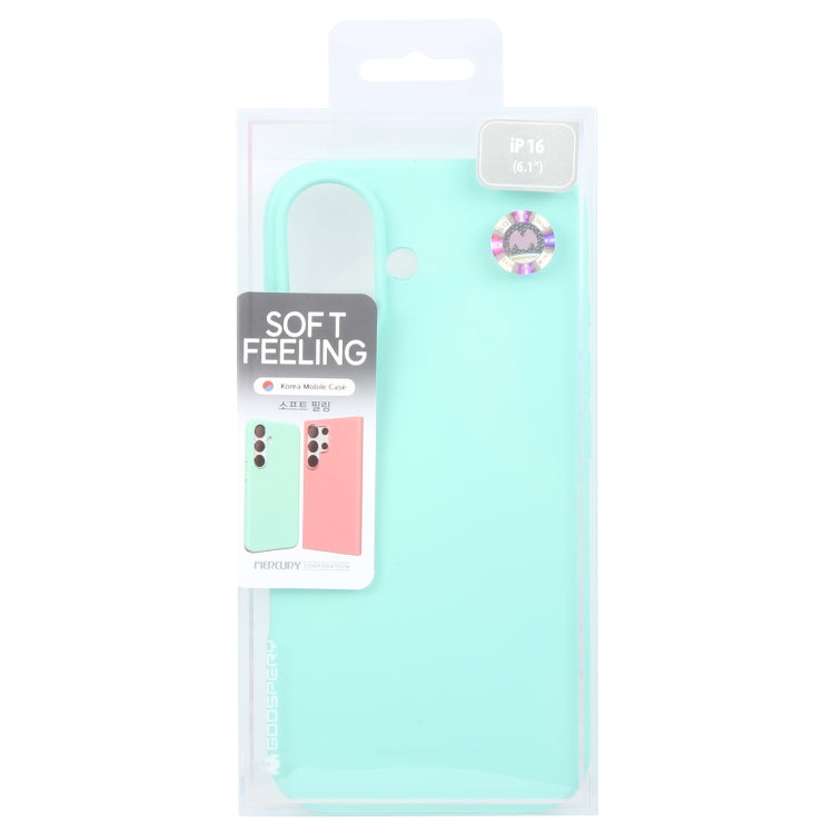 For iPhone 16 Plus GOOSPERY SOFT FEELING Liquid TPU Soft Phone Case(Mint Green) by GOOSPERY