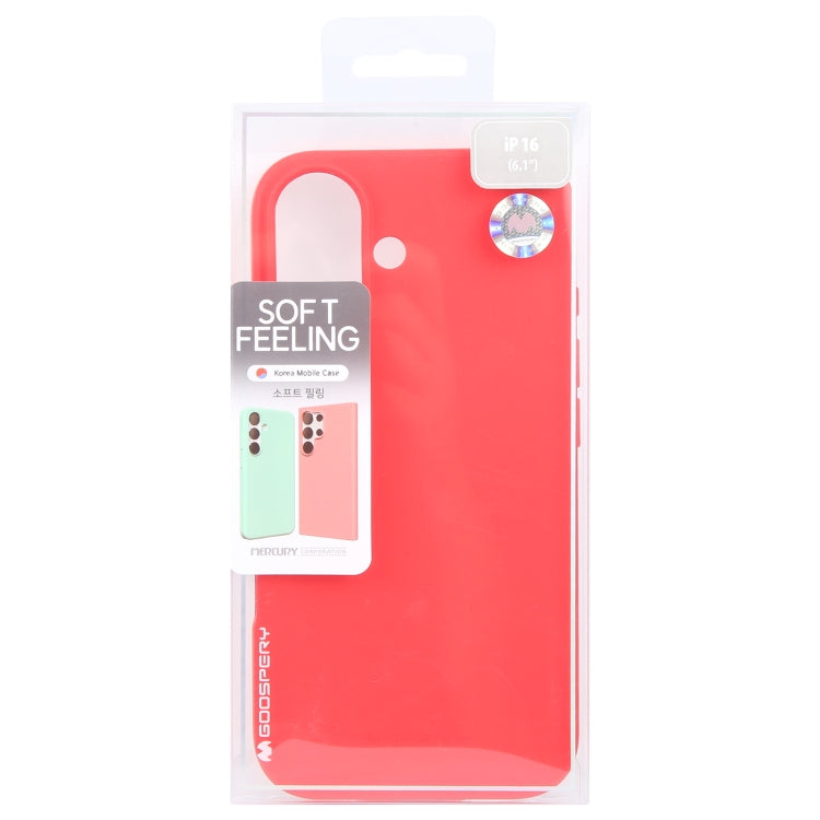 For iPhone 16 GOOSPERY SOFT FEELING Liquid TPU Soft Phone Case(Red) by GOOSPERY