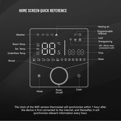 BHT-009GCLW Boiler Heating WiFi Smart Home LED Thermostat(Black) by bashfashion
