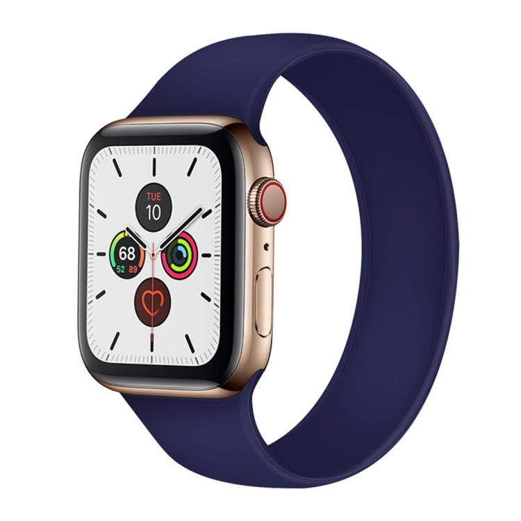 For Apple Watch Series 7 41mm / 6 & SE & 5 & 4 40mm / 3 & 2 & 1 38mm Solid Color Elastic Silicone Watch Band, Size:M 143mm(Sapphire Blue) by bashfashion