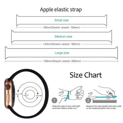 For Apple Watch Series 7 41mm / 6 & SE & 5 & 4 40mm / 3 & 2 & 1 38mm Solid Color Elastic Silicone Watch Band, Size:M 143mm(Sapphire Blue) by bashfashion