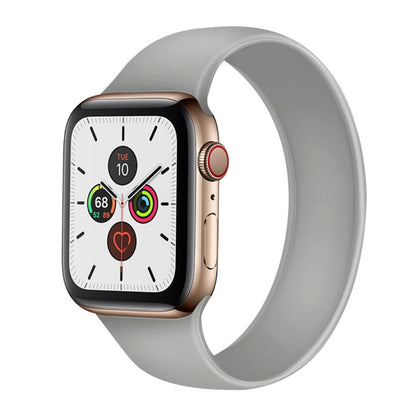 For Apple Watch Series 9&8&7 41mm / SE 3&SE 2&6&SE&5&4 40mm / 3&2&1 38mm Solid Color Elastic Silicone Watch Band, Size:L 156mm(Grey) by bashfashion