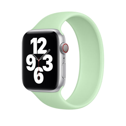 For Apple Watch Ultra 49mm&Watch Ultra 2 49mm / Series 9&8&7 45mm / SE 3&SE 2&6&SE&5&4 44mm / 3&2&1 42mm Solid Color Elastic Silicone Watch Band, Size:M 143mm (Green) by bashfashion