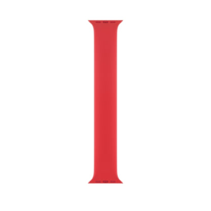 For Apple Watch Ultra 49mm&Watch Ultra 2 49mm / Series 9&8&7 45mm / SE 3&SE 2&6&SE&5&4 44mm / 3&2&1 42mm Solid Color Elastic Silicone Watch Band, Size:L 156mm (Red) by bashfashion