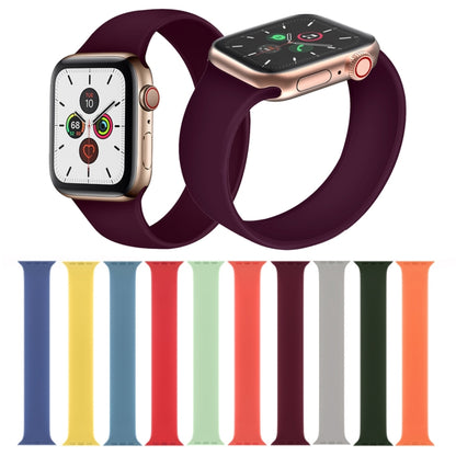 For Apple Watch Ultra 49mm&Watch Ultra 2 49mm / Series 9&8&7 45mm / SE 3&SE 2&6&SE&5&4 44mm / 3&2&1 42mm Solid Color Elastic Silicone Watch Band, Size:L 156mm (Dark Green) by bashfashion