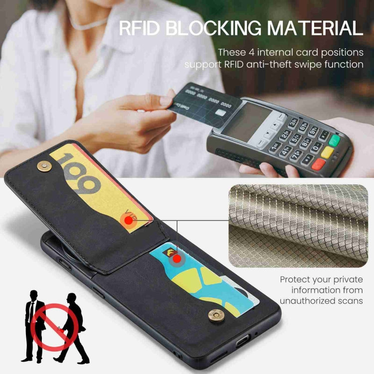 For OnePlus 11 Fierre Shann Crazy Horse Card Holder Back Cover PU Phone Case(Black) by FIERRE SHANN