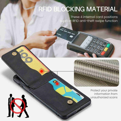 For OnePlus 11 Fierre Shann Crazy Horse Card Holder Back Cover PU Phone Case(Black) by FIERRE SHANN