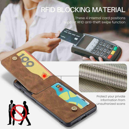 For OnePlus 11 Fierre Shann Crazy Horse Card Holder Back Cover PU Phone Case(Brown) by FIERRE SHANN