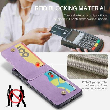 For OnePlus 11 Fierre Shann Crazy Horse Card Holder Back Cover PU Phone Case(Purple) by FIERRE SHANN