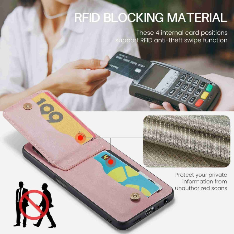 For OnePlus Nord CE 3 / CE 3 Lite Fierre Shann Crazy Horse Card Holder Back Cover PU Phone Case(Pink) by FIERRE SHANN