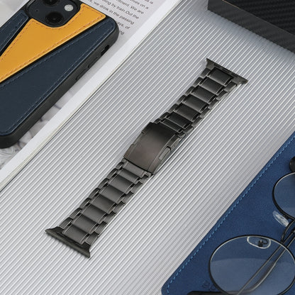 For Apple Watch Ultra 49mm Five Beads Turtle Buckle Titanium Steel Watch Band(Grey) by bashfashion