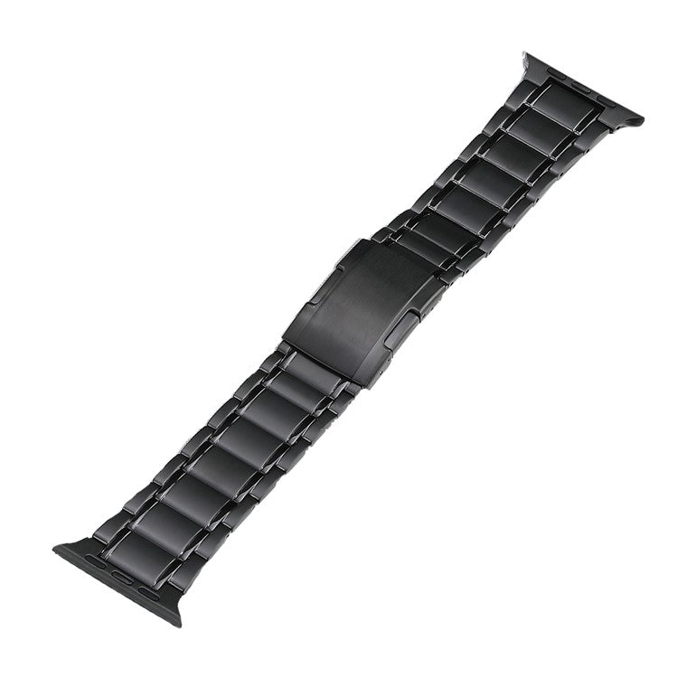 For Apple Watch Series 2 42mm Five Beads Turtle Buckle Titanium Steel Watch Band(Black) by bashfashion