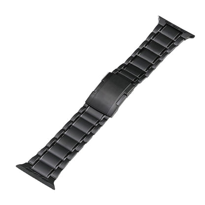 For Apple Watch Series 2 42mm Five Beads Turtle Buckle Titanium Steel Watch Band(Black) by bashfashion