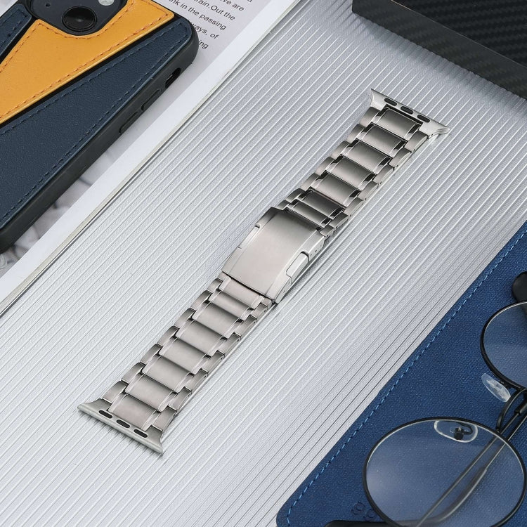 For Apple Watch Series 2 42mm Five Beads Turtle Buckle Titanium Steel Watch Band(Silver) by bashfashion