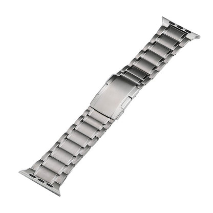 For Apple Watch Series 9 45mm Five Beads Turtle Buckle Titanium Steel Watch Band(Silver) by bashfashion