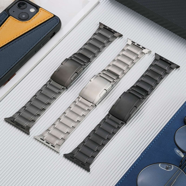 For Apple Watch Series 9 45mm Five Beads Turtle Buckle Titanium Steel Watch Band(Silver) by bashfashion
