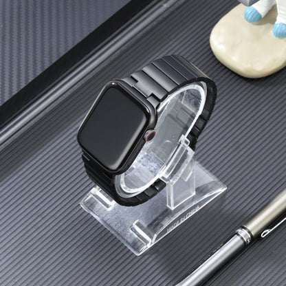 For Apple Watch Series 2 42mm Flat Buckle Stainless Steel Watch Band(Black) by bashfashion