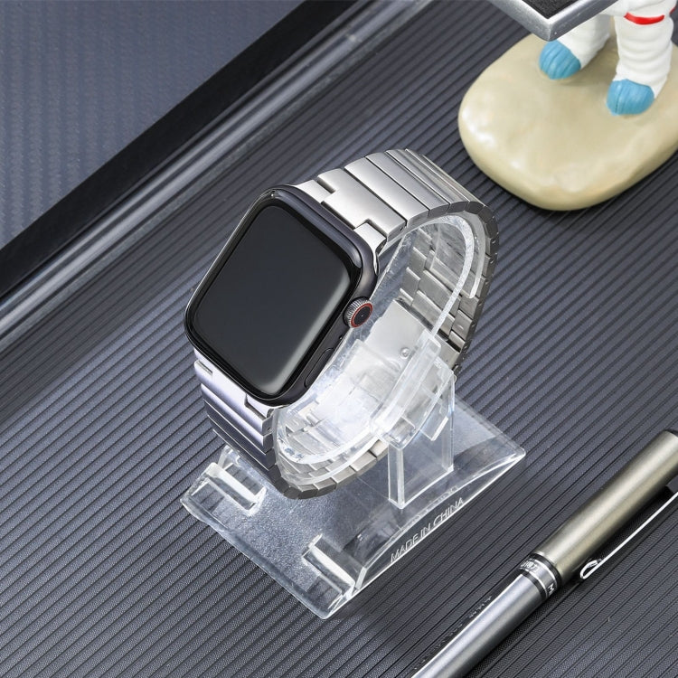 For Apple Watch SE 2023 40mm Flat Buckle Stainless Steel Watch Band(Silver) by bashfashion