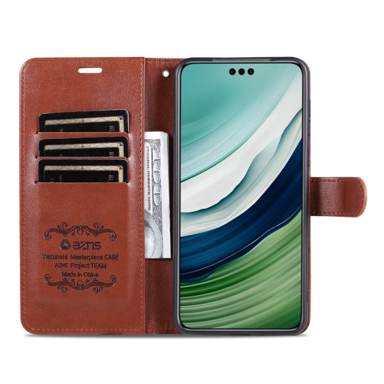For Huawei Mate 60 Pro AZNS Sheepskin Texture Flip Leather Phone Case(Brown) by AZNS