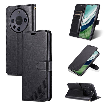 For Huawei Mate 60 Pro AZNS Sheepskin Texture Flip Leather Phone Case(Black) by AZNS