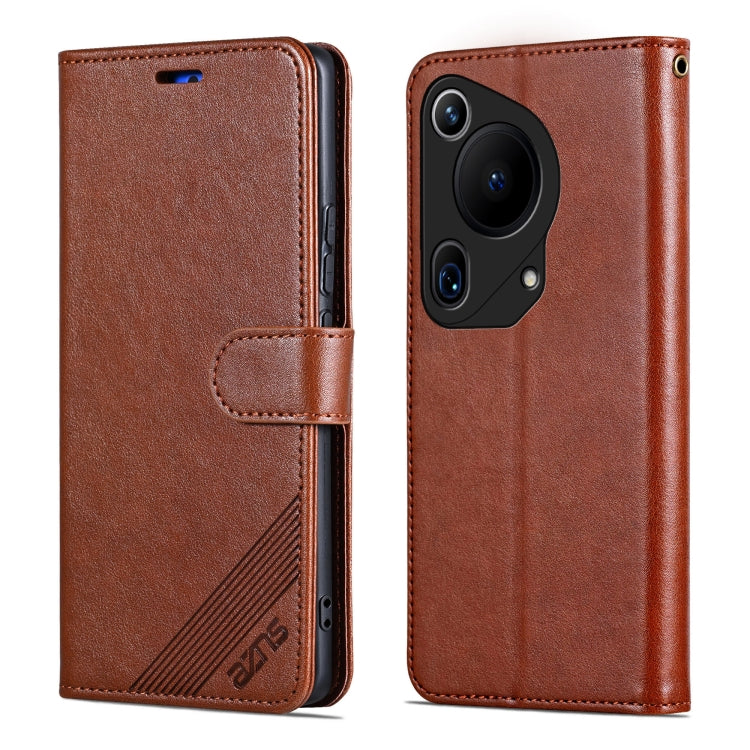 For Huawei Pura 70 Ultra AZNS Sheepskin Texture Flip Leather Phone Case(Brown) by AZNS