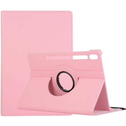 For Samsung Galaxy Tab S9+ / Tab S10+ Litchi Texture 360 Degrees Rotation Holder Leather Tablet Case(Pink) by bashfashion