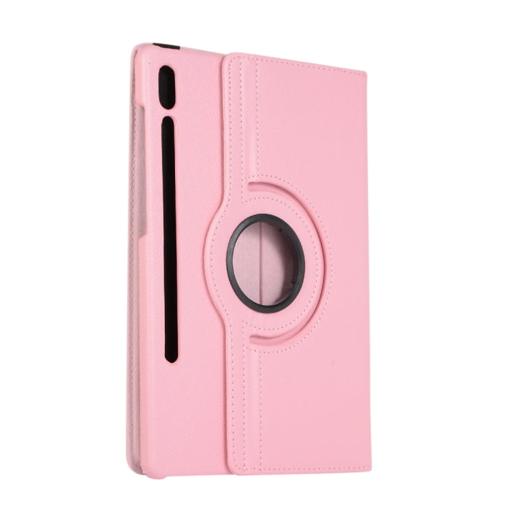 For Samsung Galaxy Tab S9+ / Tab S10+ Litchi Texture 360 Degrees Rotation Holder Leather Tablet Case(Pink) by bashfashion