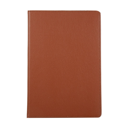 For Samsung Galaxy Tab S9 Ultra Litchi Texture 360 Degrees Rotation Holder Leather Tablet Case(Brown) by bashfashion