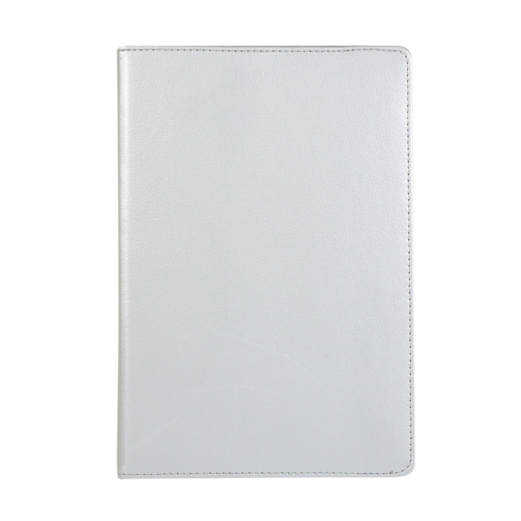 For Samsung Galaxy Tab S9 Ultra Litchi Texture 360 Degrees Rotation Holder Leather Tablet Case(Silver) by bashfashion