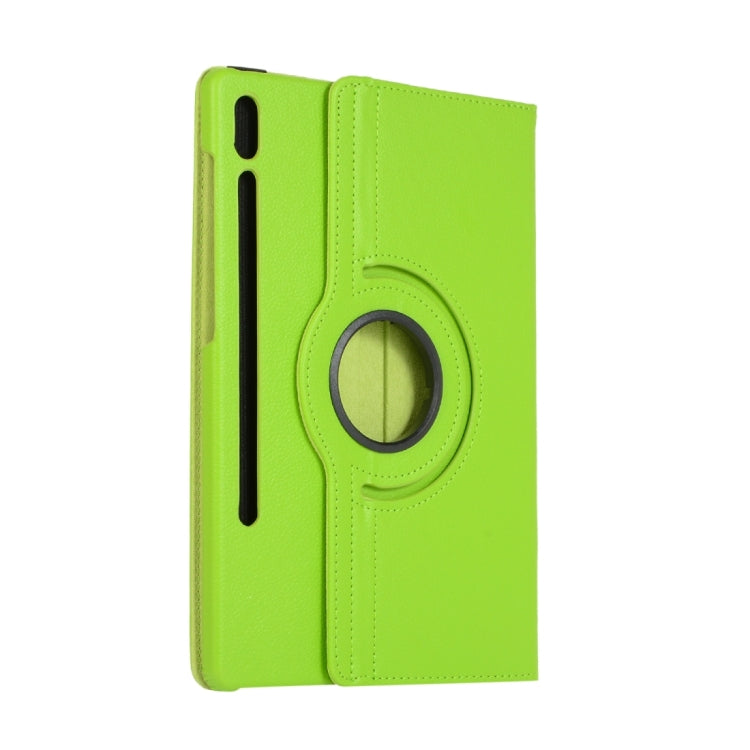 For Samsung Galaxy Tab S9 Ultra Litchi Texture 360 Degrees Rotation Holder Leather Tablet Case(Green) by bashfashion