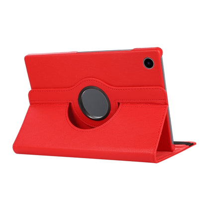 For Samsung Galaxy Tab A9 / Tab A11 Litchi Texture 360 Degrees Rotation Holder Leather Tablet Case(Red) by bashfashion