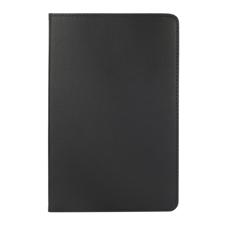 For Samsung Galaxy Tab A9 / Tab A11 Litchi Texture 360 Degrees Rotation Holder Leather Tablet Case(Black) by bashfashion