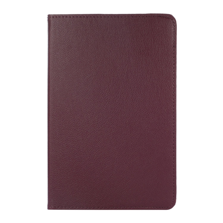 For Samsung Galaxy Tab A9 / Tab A11 Litchi Texture 360 Degrees Rotation Holder Leather Tablet Case(Purple) by bashfashion