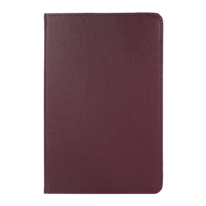For Samsung Galaxy Tab A9 / Tab A11 Litchi Texture 360 Degrees Rotation Holder Leather Tablet Case(Purple) by bashfashion