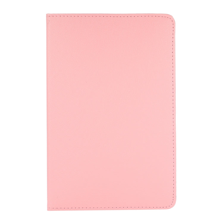 For Samsung Galaxy Tab A9 / Tab A11 Litchi Texture 360 Degrees Rotation Holder Leather Tablet Case(Pink) by bashfashion