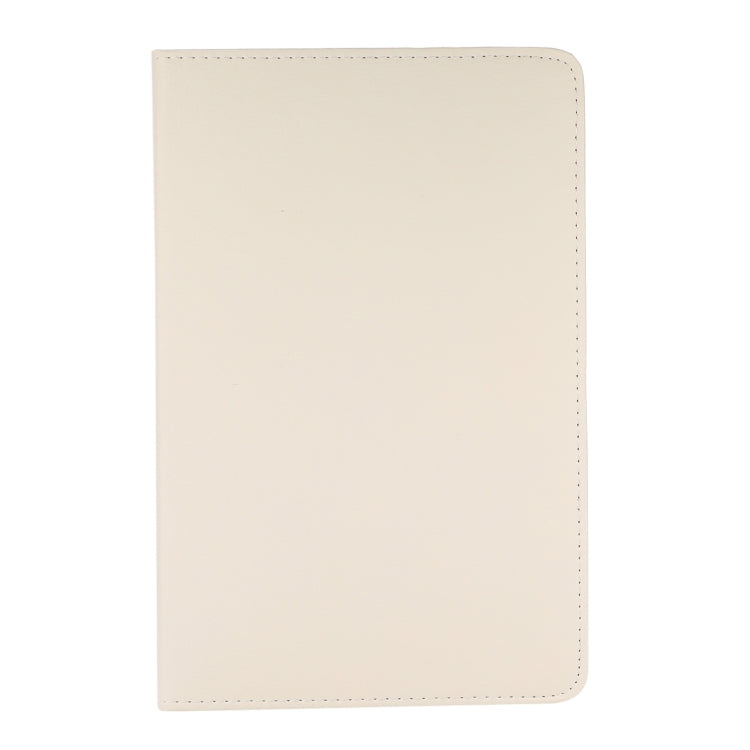 For Samsung Galaxy Tab A9 / Tab A11 Litchi Texture 360 Degrees Rotation Holder Leather Tablet Case(White) by bashfashion