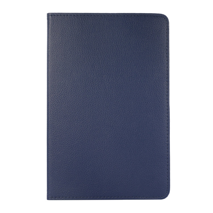 For Samsung Galaxy Tab A9+ / Tab A11+ Litchi Texture 360 Degrees Rotation Holder Leather Tablet Case(Blue) by bashfashion