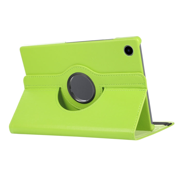 For Samsung Galaxy Tab A9+ / Tab A11+ Litchi Texture 360 Degrees Rotation Holder Leather Tablet Case(Green) by bashfashion