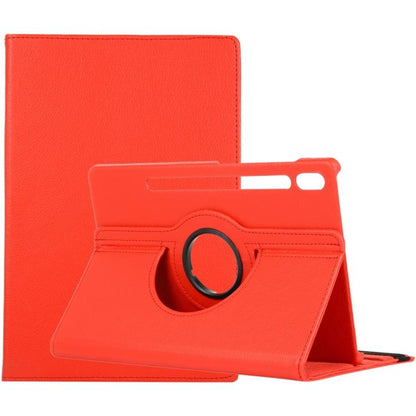 For Samsung Galaxy Tab S10 FE+ Litchi Texture 360 Degrees Rotation Holder Leather Tablet Case(Red) by bashfashion
