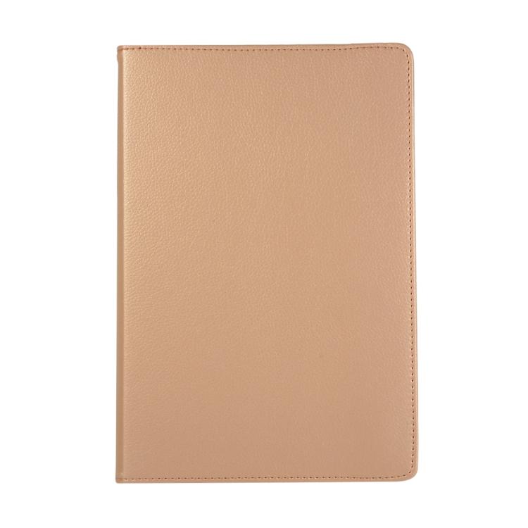 For Samsung Galaxy Tab S10 FE+ Litchi Texture 360 Degrees Rotation Holder Leather Tablet Case(Golden) by bashfashion