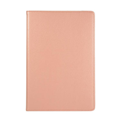 For Samsung Galaxy Tab S10 FE+ Litchi Texture 360 Degrees Rotation Holder Leather Tablet Case(Rose Gold) by bashfashion