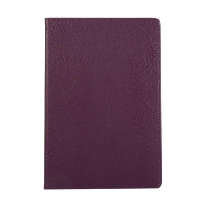 For Samsung Galaxy Tab S10 FE+ Litchi Texture 360 Degrees Rotation Holder Leather Tablet Case(Purple) by bashfashion