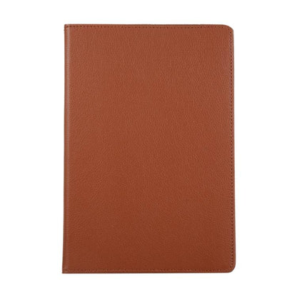 For Samsung Galaxy Tab S10 FE+ Litchi Texture 360 Degrees Rotation Holder Leather Tablet Case(Brown) by bashfashion