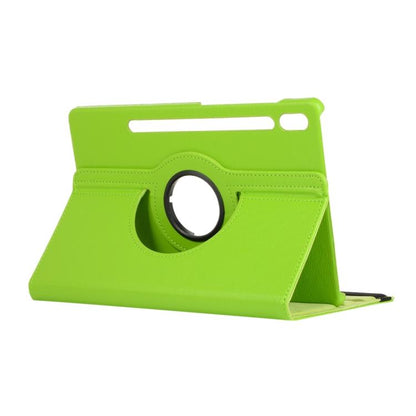 For Samsung Galaxy Tab S10 FE+ Litchi Texture 360 Degrees Rotation Holder Leather Tablet Case(Green) by bashfashion