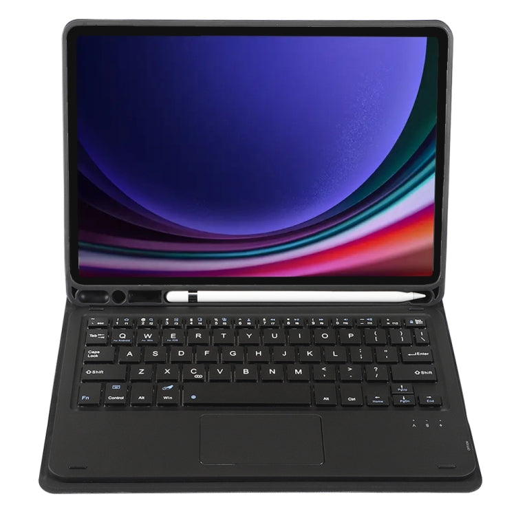 For Samsung Galaxy Tab S10 Lite / S10 FE / S9 FE A710B-A Candy Color TPU Touch Bluetooth Keyboard Leather Tablet Case with Pen Holder(Black) by bashfashion