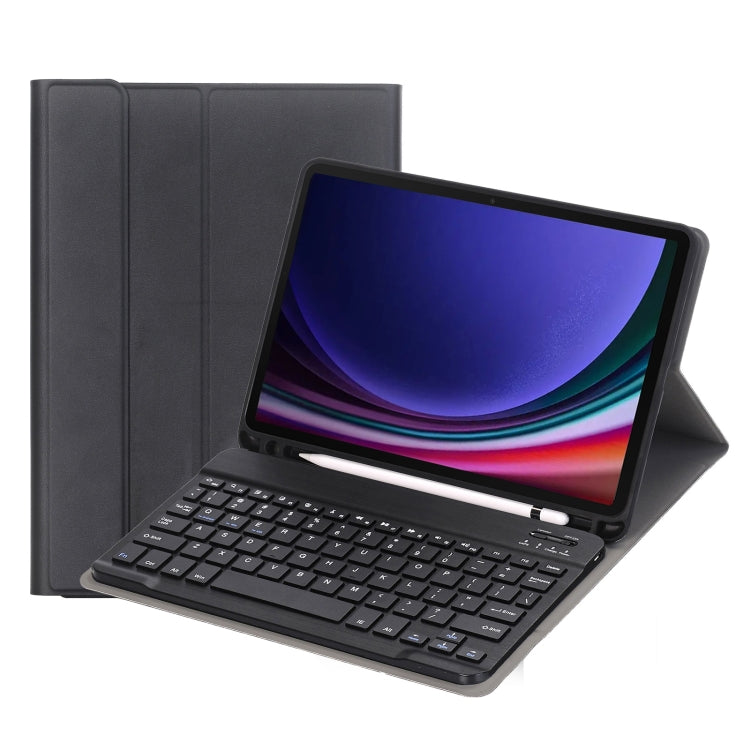 For Samsung Galaxy Tab S10 Lite / S10 FE / S9 FE A710B Candy Color TPU Bluetooth Keyboard Leather Tablet Case with Pen Holder(Black) by bashfashion